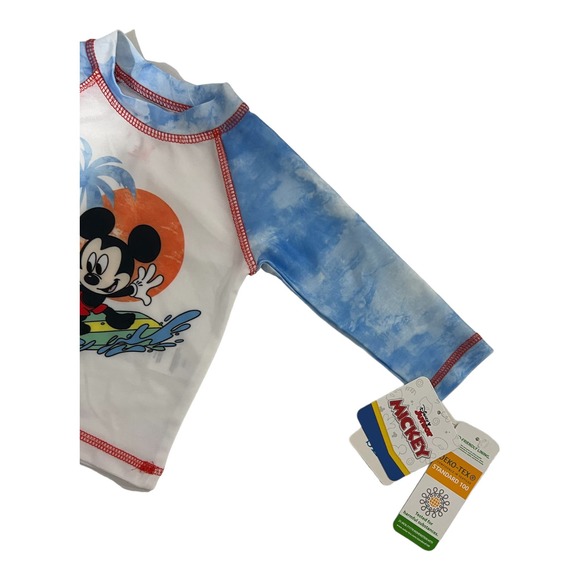 Disney Mickey Mouse Size 3 / 6 Months Baby Boy Swimsuit Rash Guard Set, 2-Piece, - Picture 6 of 9